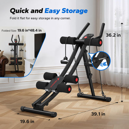 MERACH Ab Machine, Adjustable Dual Track Ab Trainer, Ab Workout Equipment