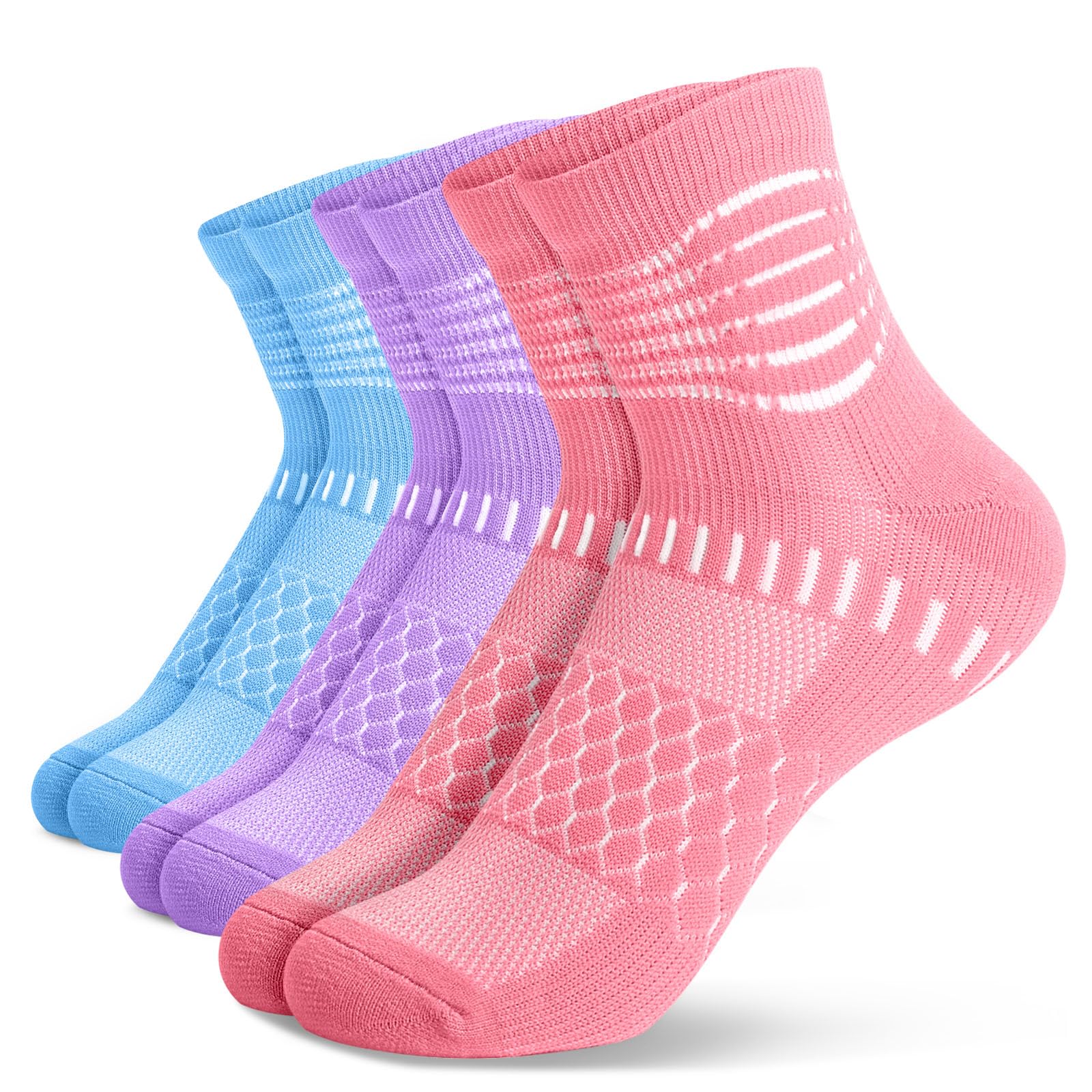IRAMY Ankle Compression Socks for Women Men Plantar Fasciitis Relief Cushioned Athletic Running