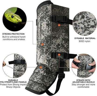 Snake Gaiters Leg Guards, Waterproof Snake Guards, Adjustable Snake Bite Protection for Lower Legs, Snake Chaps for Men&Women