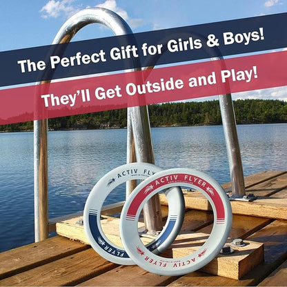 Activ Life Kid’s Flying Rings (2 Pack) They Fly Straight & Don’t Hurt, 80% Lighter Than Standard Rings - Replace Screen Time with Healthy Family Fun - Get Outside & Play