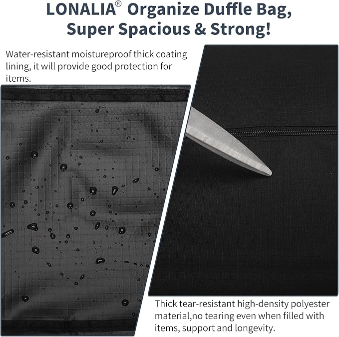 42 Inch Large Duffle Bag for Travel - 116L Extra Large Heavy Duty Duffel Bag with 2 Sides Handles, Sport Equipment Storage Bag for Camping-Black