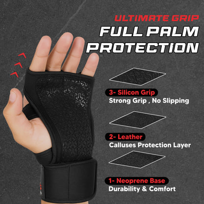 FITNESS FORCE Ventilated Weight Lifting Workout Gloves for Men & Women
