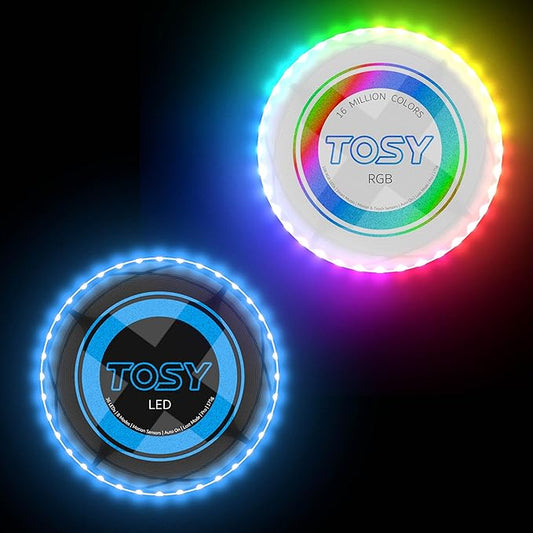 TOSY Bundle of 2 - Flying Disc 108 LEDs - RGB White + Blue