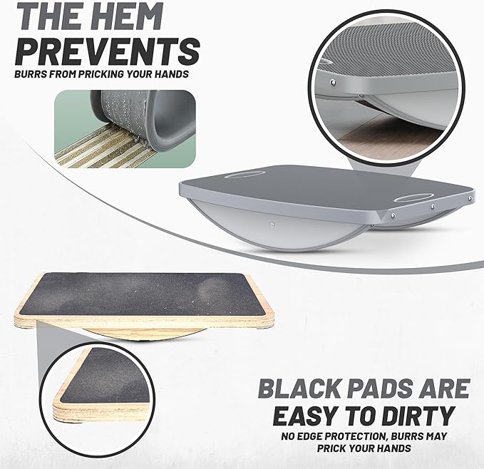 Advanced Wood Balance Board, 360 Degree Rotation and Tilt - Non-Slip 500 lbs Wobble Board for Standing Desk, Physical Therapy and Yoga Practice, Core Strength, Stability for Men, Women, Young and Old