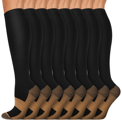 Copper Compression Socks 15-20 mmHg for Men & Women 8 Pairs – Circulation Support for Nurses