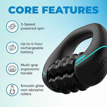 Chirp RPM Mini + XR 4" Wheel Bundle - Rolling Percussive Massager and Foam Roller Wheel, Supports Deep Tissue Massage and Neck Pain Relief