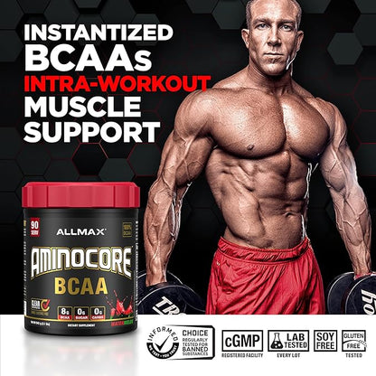 ALLMAX Nutrition AMINOCORE BCAA, Pineapple Mango - 945 g Powder - 8.18 Grams of Branched Chain Amin Acids Per Serving - with B Vitamins - No Fillers or Non-BCAA Aminos - Sugar Free - 90 Servings