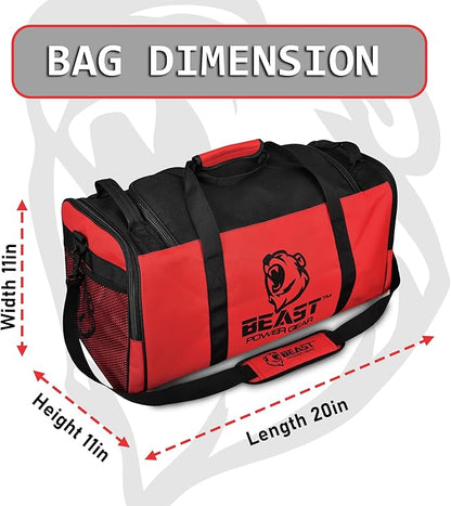 Duffle Gym Bag for Men & Women – Large Duffel Athletic Gym Boxing Bag with Shoes Compartment, Wet Pocket – Fitness,Workout,MMA,BJJ,Jiu Jitsu Gym Bag