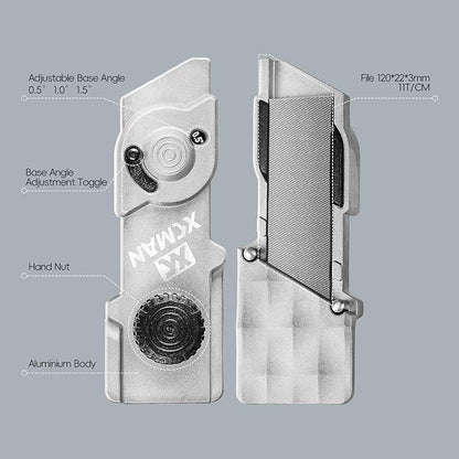 XCMAN SKi Snowboard Multi-Angle Base Edge Tuner, Edge Tuner Sharpener(0.5-1.5 Degrees), Aluminum Body Base Edge File Guide