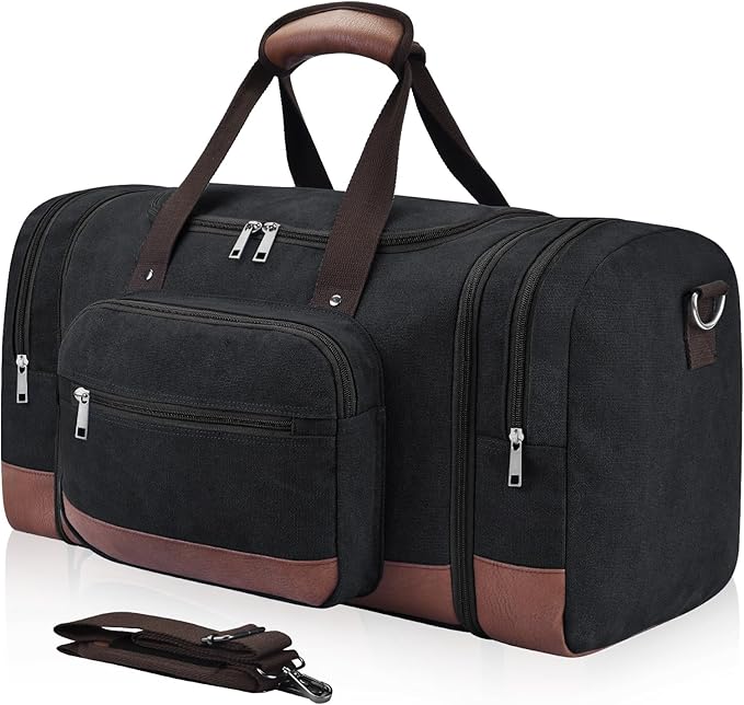 Dimayar Expandable Duffle Bag for Men, 50L Large-Capacity Weekender, Water-Resistant Mens Duffle Bags for Traveling, Lightweight & Durable Overnight Carry-On, Versatile Gym and Travel Bag