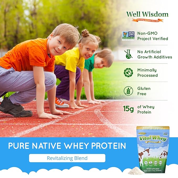 Grass-Fed Whey Protein Powder for Immune Vitality, Natural Cocoa 600g (30 Servings), 15g Protein Per Serve, Vital Whey, Clean Holistic, Wellness Nutrition