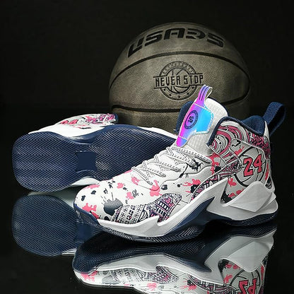 Boys Basketball Shoes Breathable Indoor Athletic Shoes Youth Outdoor Fashion Sneakers Comfortable Basketball Shoes for Girls