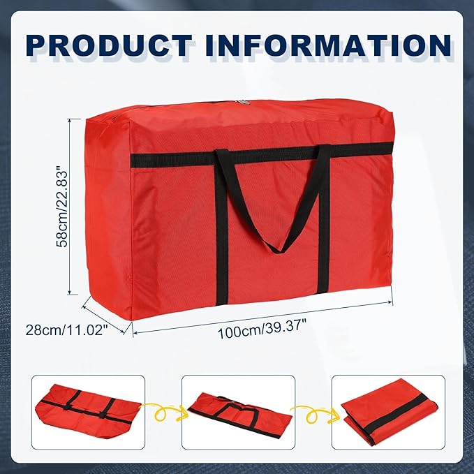 Extra Large Duffle Bag, 39 x 23 x 11 in Travel Big Duffle Bag with Zipper Handle Storage Foldable Waterproof Lightweight Bag for Women Men Travel Moving Camping (Red)
