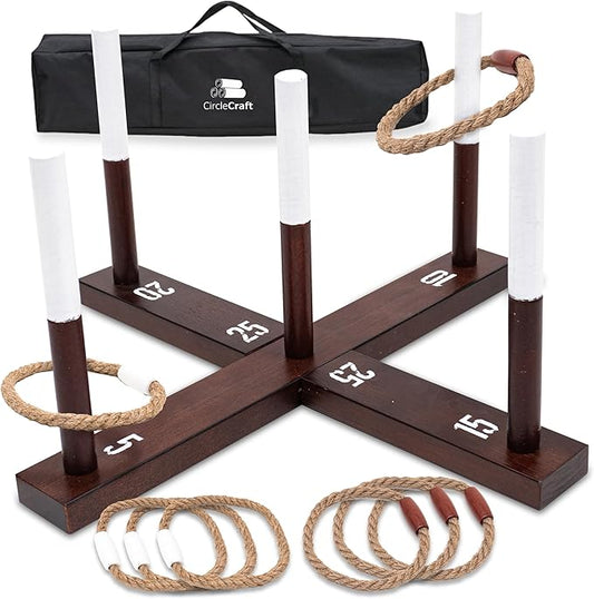 Outdoor Ring Toss Game for Adults - Perfect Lawn and Backyard Game for Adults and Family - Outdoor