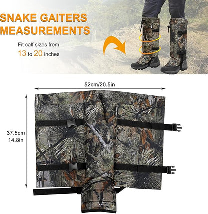 Snake Gaiters Leg Guards, Waterproof Snake Guards, Adjustable Snake Bite Protection for Lower Legs, Snake Chaps for Men&Women