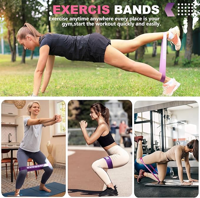 Resistance Band Pull Up Assistance Bands,Set of 5 Resistance Heavy Duty Exercise Stretch Fitness Bands for Stretching Power Lifting Workout Training with Instruction Guide