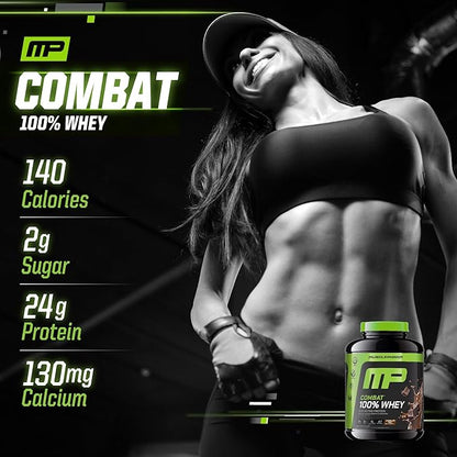 MusclePharm Combat 100% Whey Protein Powder, Chocolate Milk, Fast Recovery & Muscle Gain with Whey Isolate, High Protein Powder for Women & Men, Gluten Free, 5lb, 67 Servings