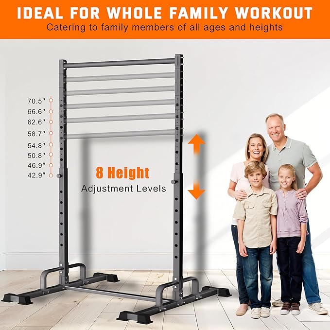 Pull Up Station, Adjustable Pull Up Bar Free Standing Power Racks, Multifunctional Heavy Duty Steel Pull Up Tower, For 2×2" with 1??Hole Size Squat Rack Accessories, Support 600 LBS Capacity