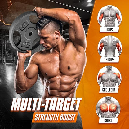 Yes4All Standard 1-Inch Grip Weight Plates, Cast Iron with Multiple Sizes from 2.5 lb to 35 lb for Strength Training, Weightlifting & Muscle Toning