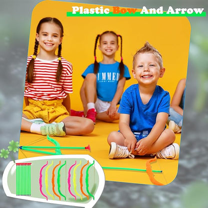 60 Pack Kids Bow and Arrow Sets Mini Bow and Toy Arrow Small Archery Bow Shooter for Kids Sports FunTarget Outdoor Game Sport Party Favors Gifts