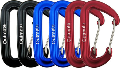 12kN 3.2"x2" Heavy-Duty Carabiner Clips - Durable, Lightweight Aluminum Alloy Carabiners for Hiking, Camping, Keychains, Dog Leashes, Hammocks & More