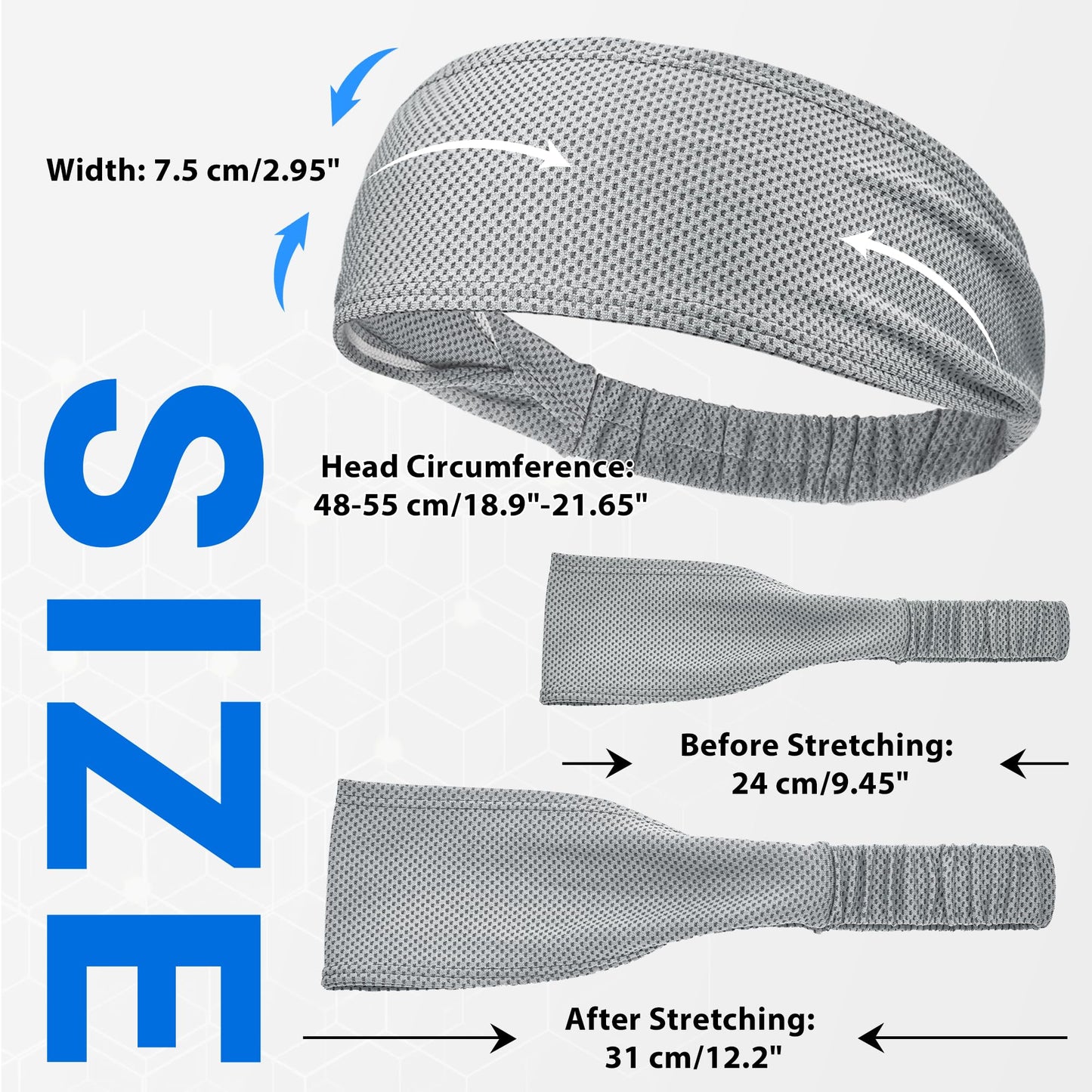 Sukeen Cooling Headbands for Women 4 Pack, Instant Cooling, Moisture Wicking Non-Slip Sweatbands