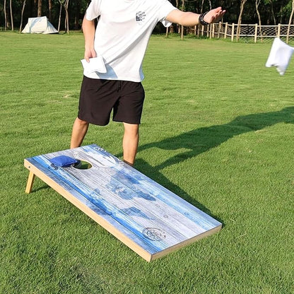 Cornhole Board Set, Regulation Size 4 x 2FT/3 x 2FT Solid Wood Corn Hole Game Set with 8 Bean Bags,2 Cornhole Boards and 1 Carry Bag for Outdoor Beach Toss Games Competitions