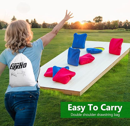 EunHo Cornhole Bags Set of 8 Regulation Size & Weight Corn Hole Bean Bags Official Professional All Weather for Tossing Game with Carry Case