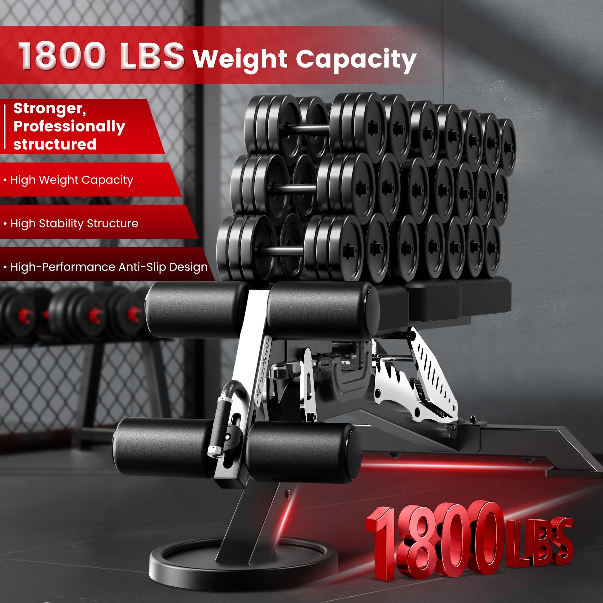 Adjustable Weight Bench, 1800LBS Heavy Duty Workout Bench for Home Gym