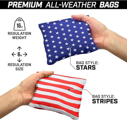 GoSports 4 ft x 2 ft Regulation Size Wooden Cornhole Boards Set - Includes Carrying Case - Full Regulation Size Bean Bag Toss Boards