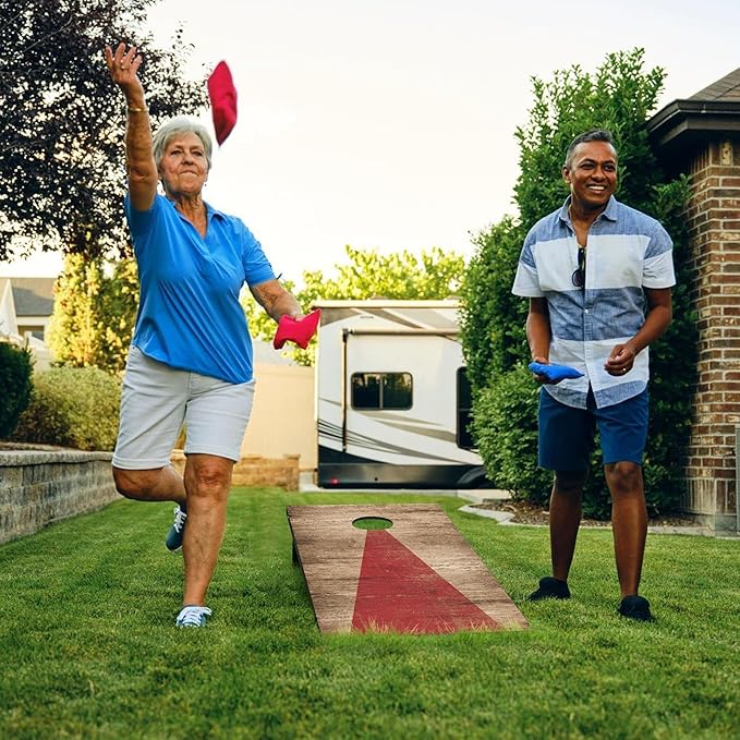 4x2 Ft Cornhole Boards Set, Premium Regulation Size Cornhole Boards with 8 All-Weather Bean Bags, Carrying Case and Scoreboard