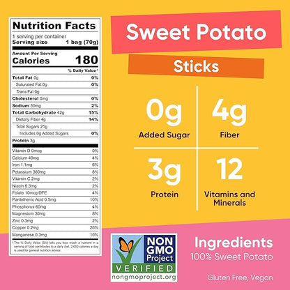 Yammy Dried Fruit Snack (Variety 9-Pack) - No Sugar Added 1 Ingredient Healthy Snacks for Adults & Kids - Sweet Potato Sticks, Freeze Dry Mango & Dragon Fruit Chips - Gluten Free Vegan Individual Packs