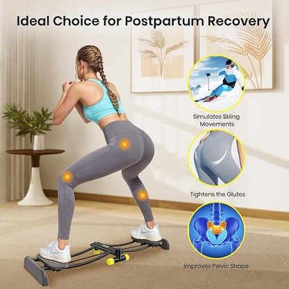 Ski Trainer, Simulated Ski Machine, Adjustable Resistance Bands Machine Exercise Equipment for Leg Pelvic Floor Muscle Workout, Fun Cardio Fitness Equipment for Home Full Body Workout