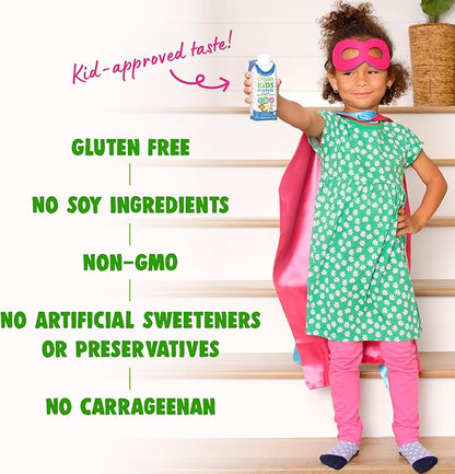 Orgain Organic Kids Protein Nutritional Shake, Vanilla - 8g of Protein, 22 Vitamins & Minerals, Fruits & Vegetables, Gluten Free, Soy Free, Non-GMO, 8.25 Oz, 12 Ct (Packaging May Vary)