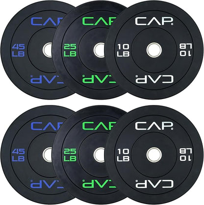 CAP Barbell 2-Inch Olympic Bumper Plate Weight Set | 100-370 lbs | Multiple Options