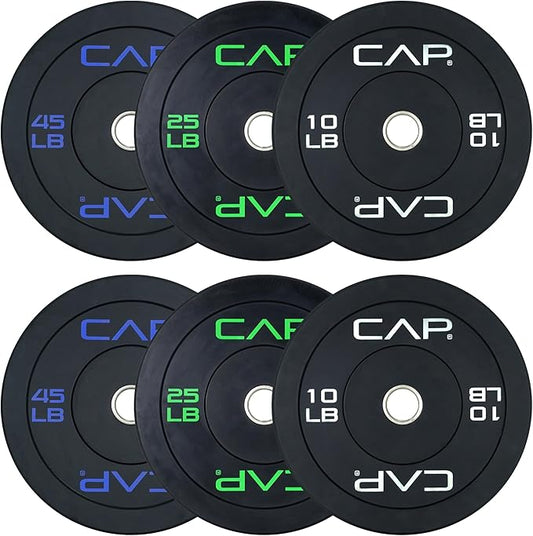 CAP Barbell 2-Inch Olympic Bumper Plate Weight Set | 100-370 lbs | Multiple Options