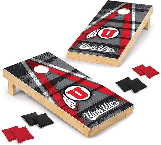 Wild Sports NCAA College 2' x 4' Wood Direct Print Tournament Cornhole Set, 8 Bean Bags, Vintage