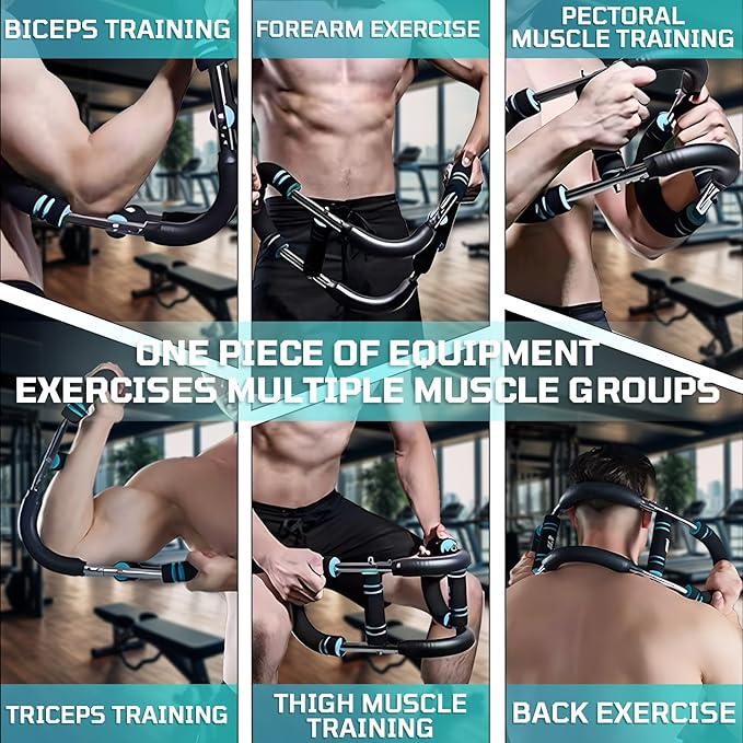 Twister Arm Trainer, 30-110lb Adjustable Chest Workout Equipment, Multi-Muscle Group Training, Portable Power Twister Bar, Detachable Design, Unisex and Suitable for Home and Gym Use