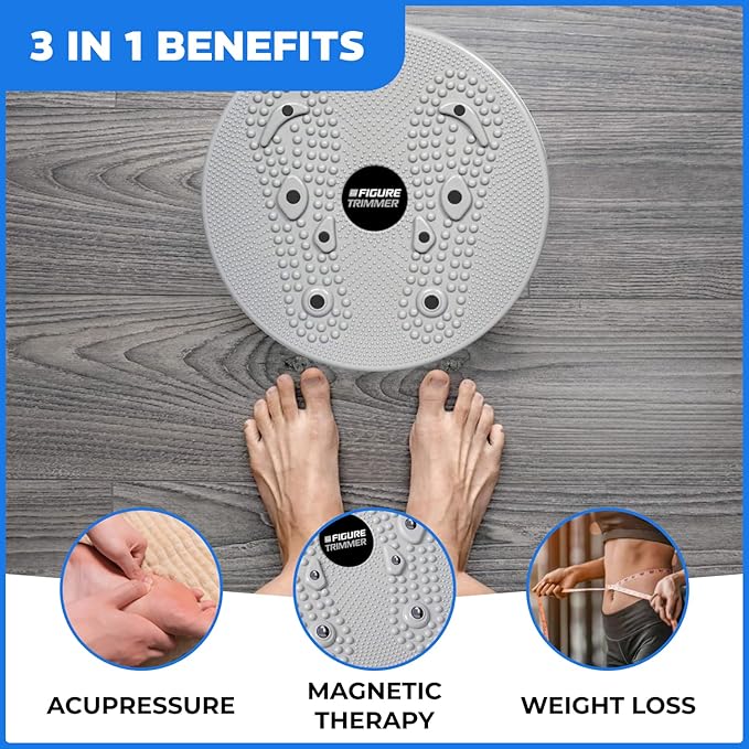 Daiwa Felicity Figure Trimmer Ab Twister Board - Waist Twister Machine for Core & Abs Exercise - Waist Twisting Fitness Tool, Dizzy Disc Twist Board for Slimming Workout with 8 Magnets Reflexology