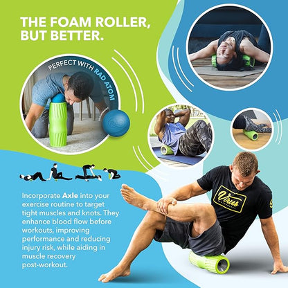 RAD Axle ??Extra Firm High-Density Exercise Foam Roller ??Deep Tissue Myofascial Release for Back, HIPS, Legs & Shoulders ??Muscle Recovery Tool for Stretching & Mobility