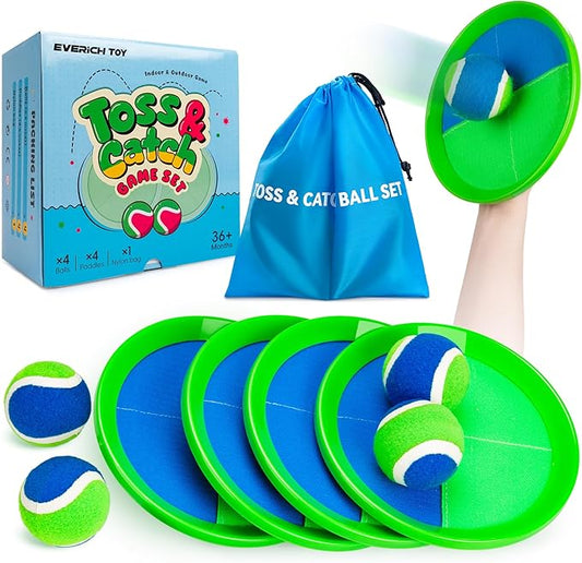 EVERICH Upgraded Toss and Catch Ball Game Set, Outdoor Games for Kids Outdoor Toys Yard Games
