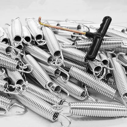 7 Inch Trampoline Springs 36 Pack Replacement Trampoline Springs with T-Hook Heavy Duty Stainless Steel Trampoline Springs Metal Trampoline Pulling Tool Accessories