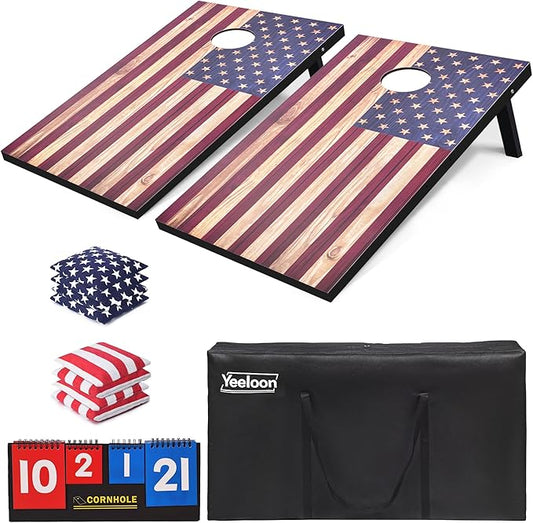 Cornhole Set, Regulation/Tailgate Size Cornhole Boards with 8 Bean Bags and Carrying Case, 4x2/3x2