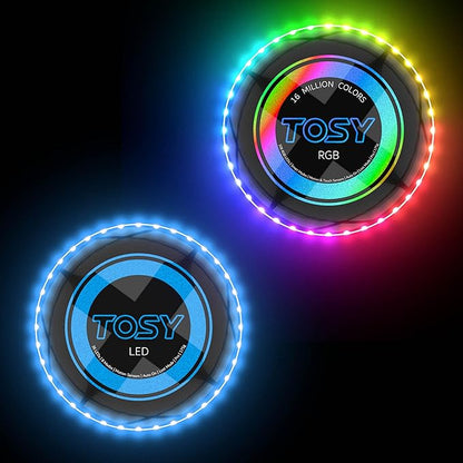 TOSY Bundle of 2 - Flying Disc 108 LEDs - RGB Black + Blue
