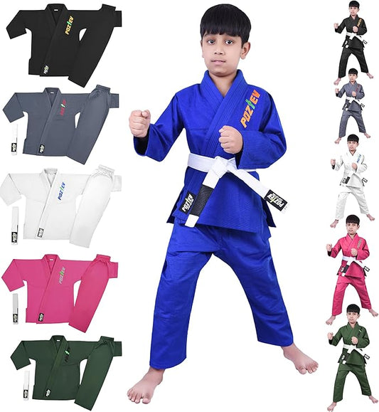 Kids Brazilian Jiu Jitsu Gi For Kids BJJ Gi Youth Grappling Kimonos Preshrunk Lightweight Martial