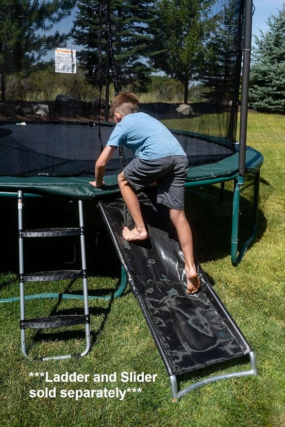 Trampoline Pro The Original Trampoline Slide and Climber Universal Trampoline Ladder Alternative Heavy Duty Steel Construction Fold and Stow Safely Easy to Climb & Slide