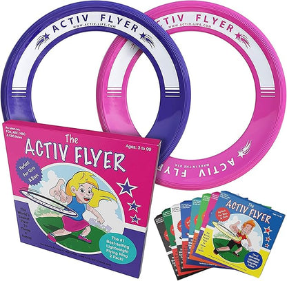 Activ Life Kid’s Flying Rings (2 Pack) They Fly Straight & Don’t Hurt, 80% Lighter Than Standard Rings - Replace Screen Time with Healthy Family Fun - Get Outside & Play