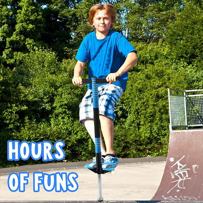 Leitee 2 Pack Pogo Stick for Kids Age 6 and Up, Suitable for 40-80 lbs, Soft Foam Jump Stick, Pogo Stick for Beginners Kids Exercise Body Balance Keep Healthy (Green and Blue)