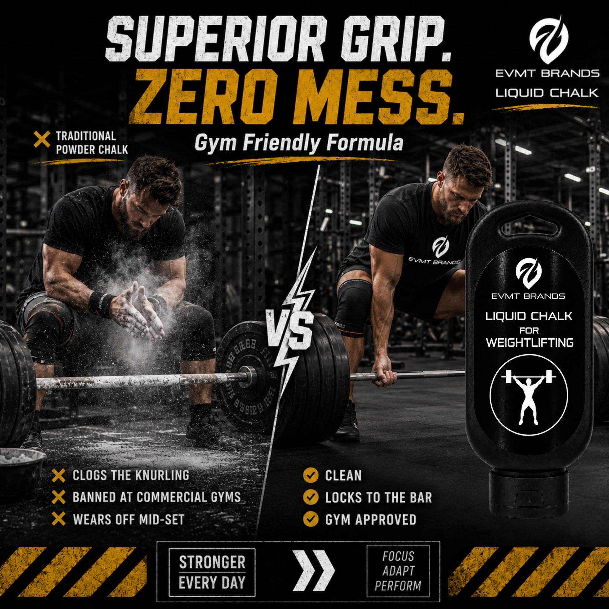 EVMT Liquid Chalk 2 Pack – Weightlifting Chalk for Powerlifting & Deadlift