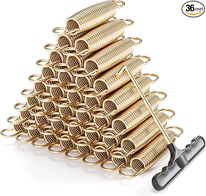 Trampoline Springs Heavy Duty with Swivel & Straight Hooks, Stainless Steel Trampoline Accessories Ideal Spring Replacement, Includes T-Hook Tool